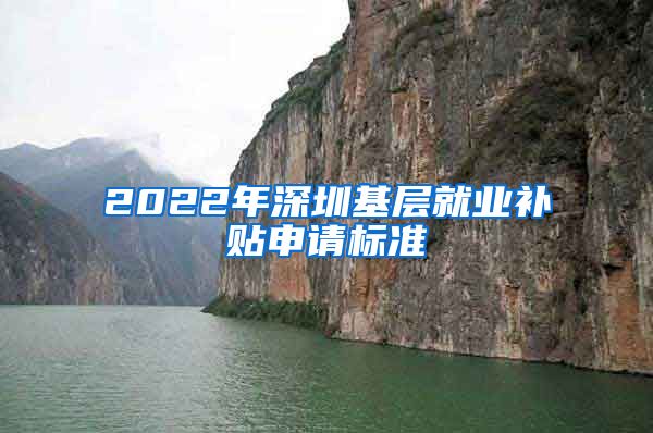 2022年深圳基层就业补贴申请标准