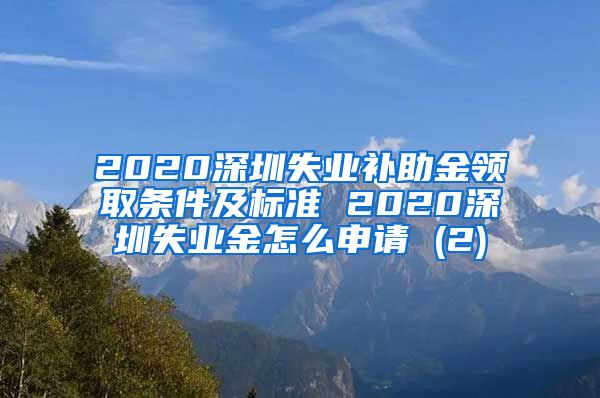 2020深圳失业补助金领取条件及标准 2020深圳失业金怎么申请 (2)