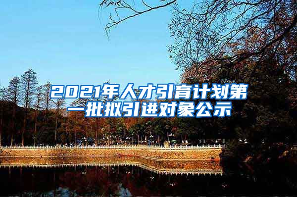 2021年人才引育计划第一批拟引进对象公示