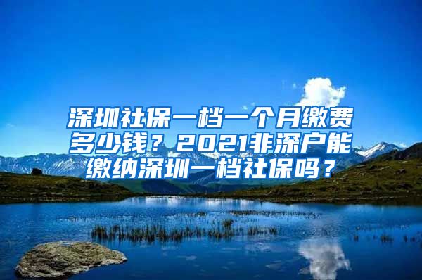 深圳社保一档一个月缴费多少钱？2021非深户能缴纳深圳一档社保吗？