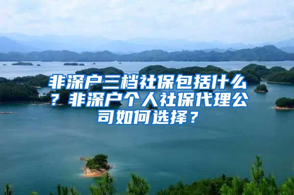 非深户三档社保包括什么？非深户个人社保代理公司如何选择？