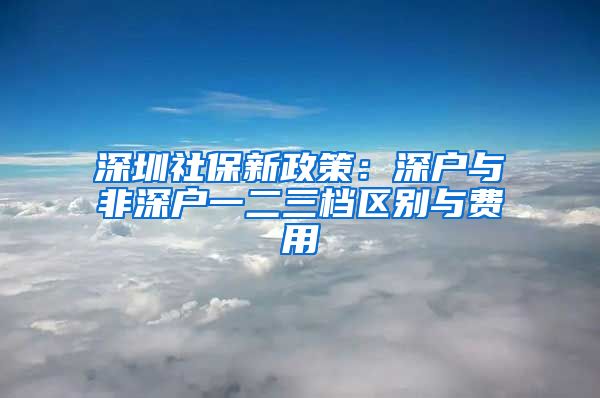 深圳社保新政策：深户与非深户一二三档区别与费用