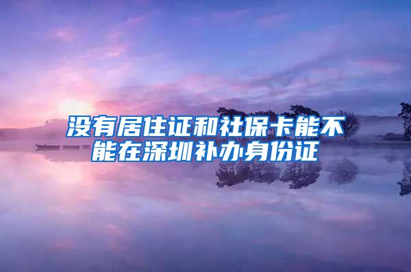 没有居住证和社保卡能不能在深圳补办身份证