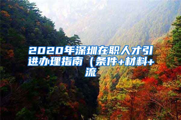 2020年深圳在职人才引进办理指南（条件+材料+流