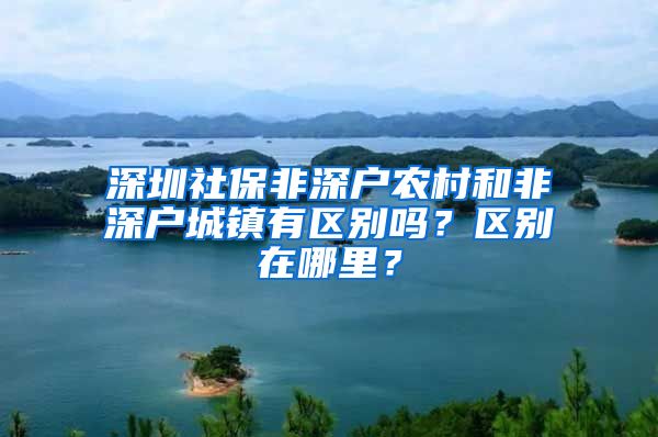 深圳社保非深户农村和非深户城镇有区别吗？区别在哪里？