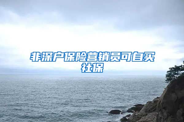 非深户保险营销员可自买社保