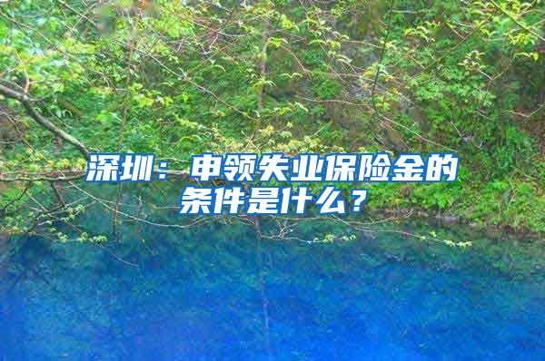 深圳：申领失业保险金的条件是什么？