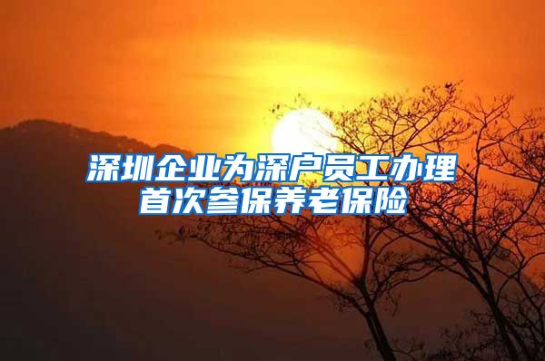 深圳企业为深户员工办理首次参保养老保险