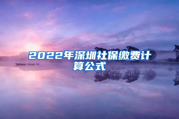 2022年深圳社保缴费计算公式