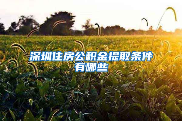 深圳住房公积金提取条件有哪些