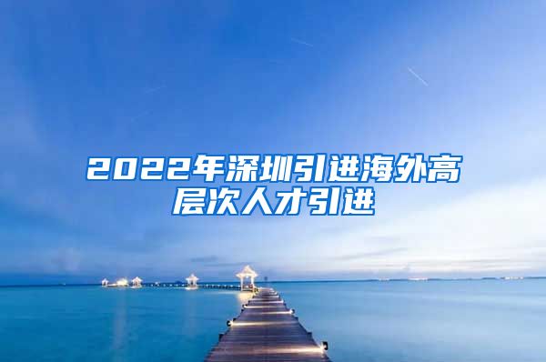 2022年深圳引进海外高层次人才引进