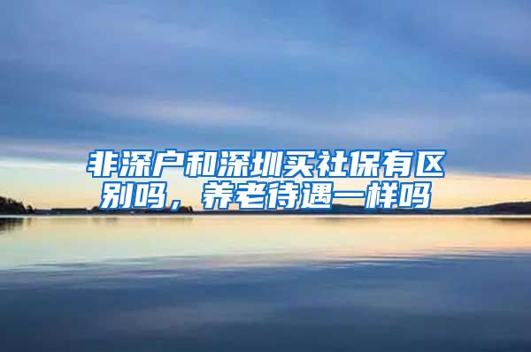 非深户和深圳买社保有区别吗，养老待遇一样吗