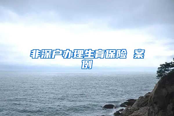 非深户办理生育保险 案例