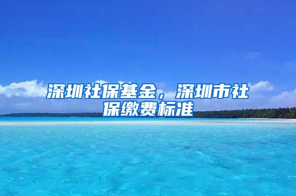 深圳社保基金，深圳市社保缴费标准