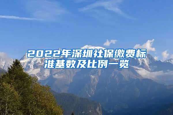 2022年深圳社保缴费标准基数及比例一览