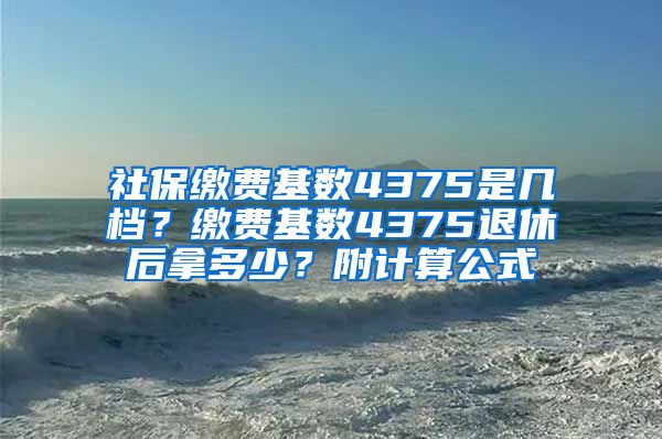 社保缴费基数4375是几档？缴费基数4375退休后拿多少？附计算公式