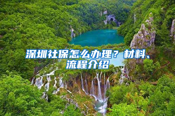 深圳社保怎么办理？材料、流程介绍