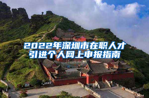 2022年深圳市在职人才引进个人网上申报指南