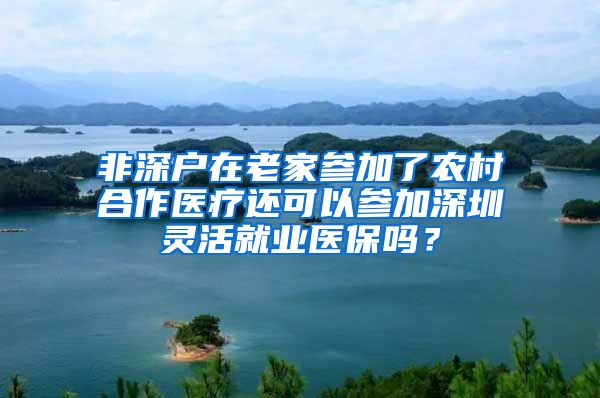 非深户在老家参加了农村合作医疗还可以参加深圳灵活就业医保吗？