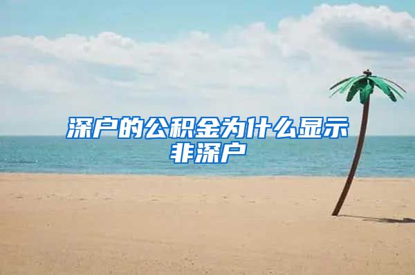 深户的公积金为什么显示非深户