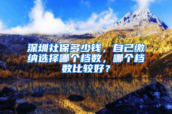 深圳社保多少钱，自己缴纳选择哪个档数，哪个档数比较好？