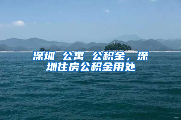 深圳 公寓 公积金，深圳住房公积金用处