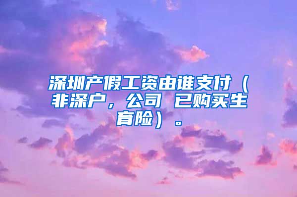 深圳产假工资由谁支付（非深户，公司 已购买生育险）。