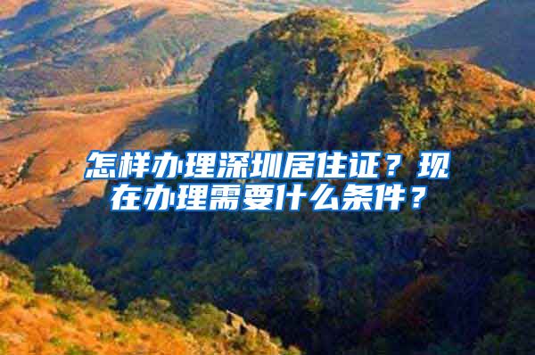 怎样办理深圳居住证？现在办理需要什么条件？