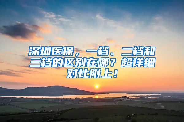 深圳医保，一档、二档和三档的区别在哪？超详细对比附上！