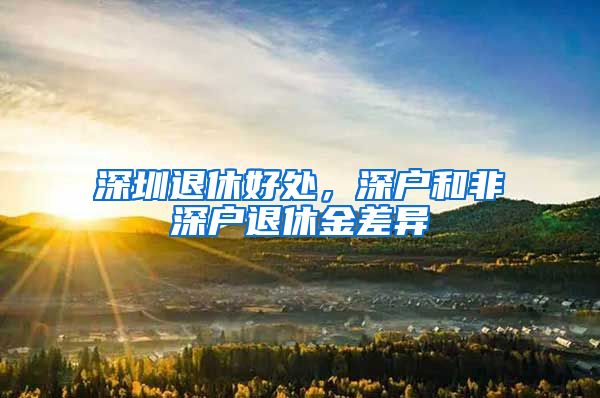 深圳退休好处，深户和非深户退休金差异