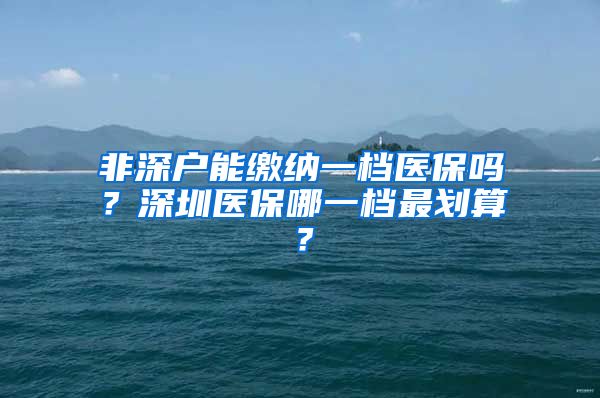 非深户能缴纳一档医保吗？深圳医保哪一档最划算？