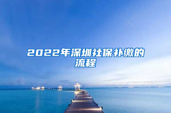 2022年深圳社保补缴的流程