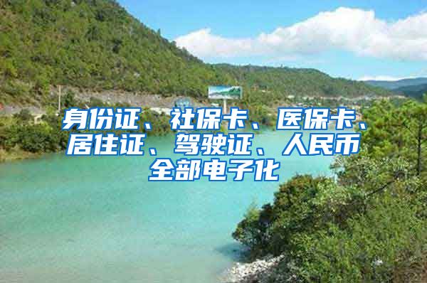 身份证、社保卡、医保卡、居住证、驾驶证、人民币全部电子化