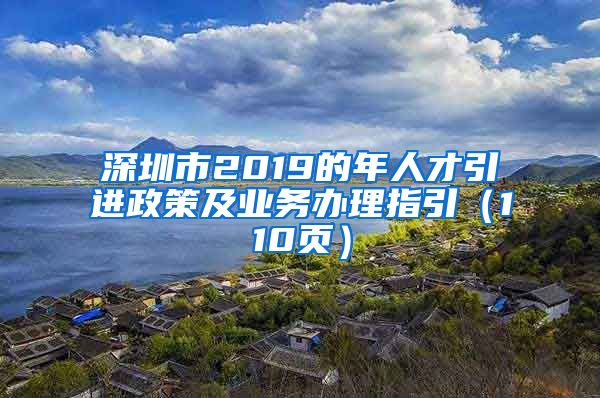 深圳市2019的年人才引进政策及业务办理指引（110页）