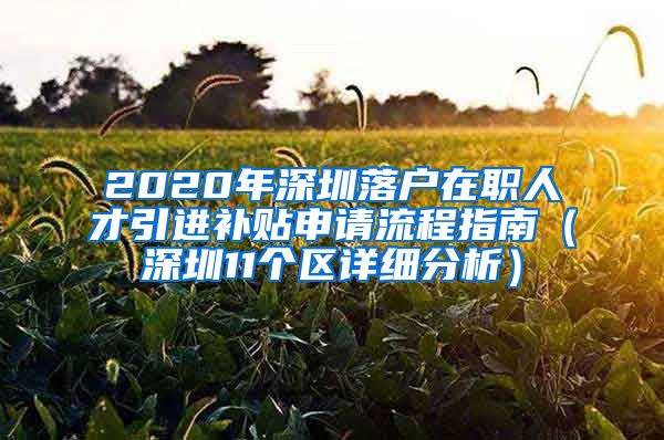 2020年深圳落户在职人才引进补贴申请流程指南（深圳11个区详细分析）