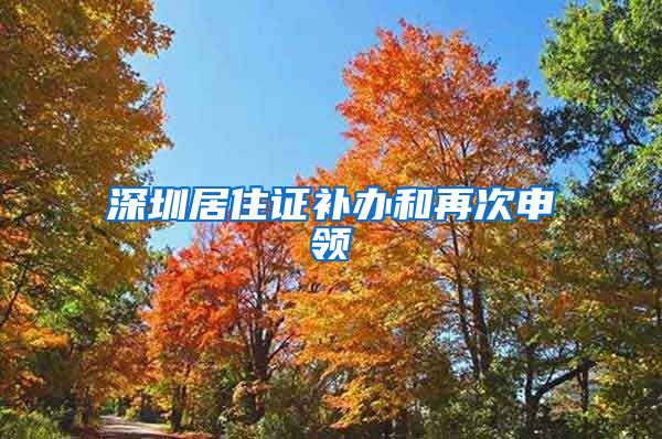 深圳居住证补办和再次申领