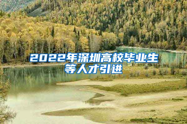 2022年深圳高校毕业生等人才引进