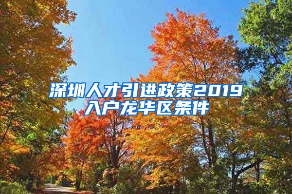 深圳人才引进政策2019入户龙华区条件