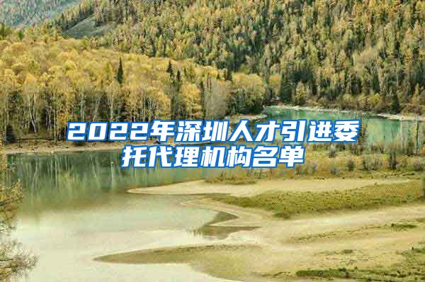 2022年深圳人才引进委托代理机构名单