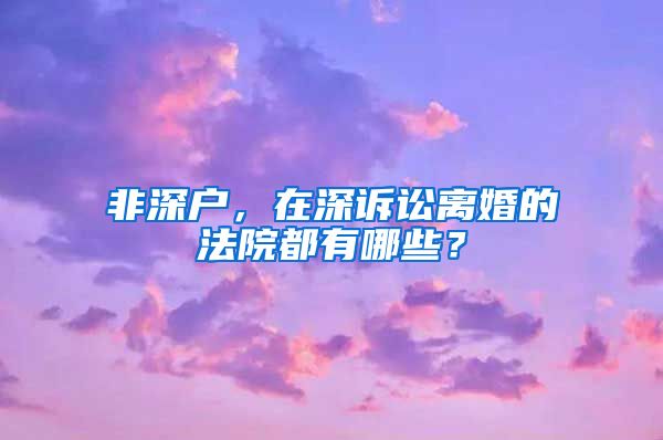 非深户，在深诉讼离婚的法院都有哪些？