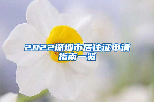 2022深圳市居住证申请指南一览