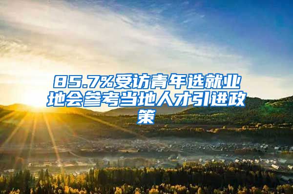 85.7%受访青年选就业地会参考当地人才引进政策