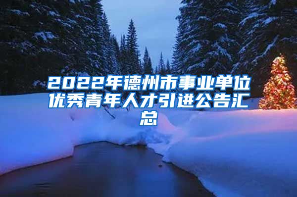 2022年德州市事业单位优秀青年人才引进公告汇总