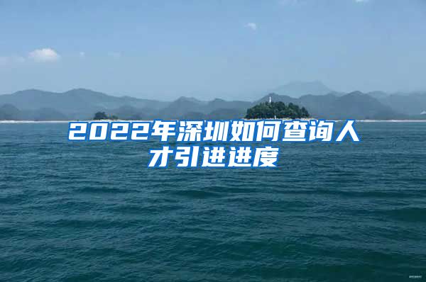 2022年深圳如何查询人才引进进度