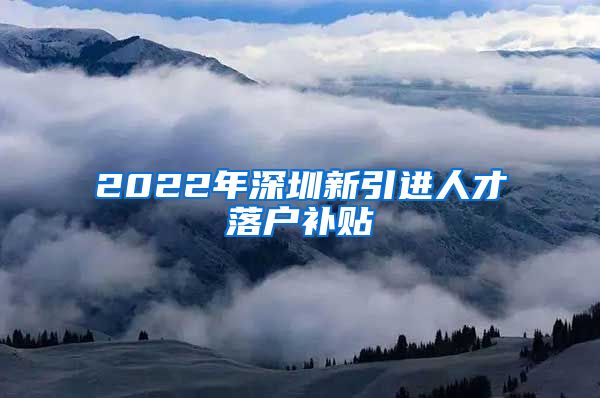 2022年深圳新引进人才落户补贴