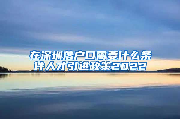 在深圳落户口需要什么条件人才引进政策2022