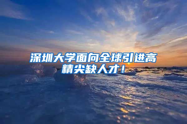 深圳大学面向全球引进高精尖缺人才！