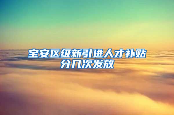 宝安区级新引进人才补贴分几次发放