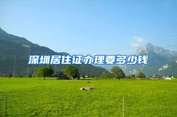 深圳居住证办理要多少钱