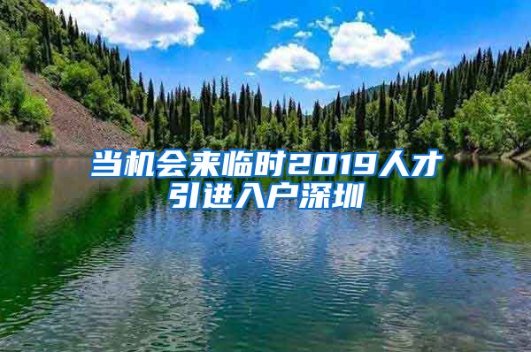 当机会来临时2019人才引进入户深圳